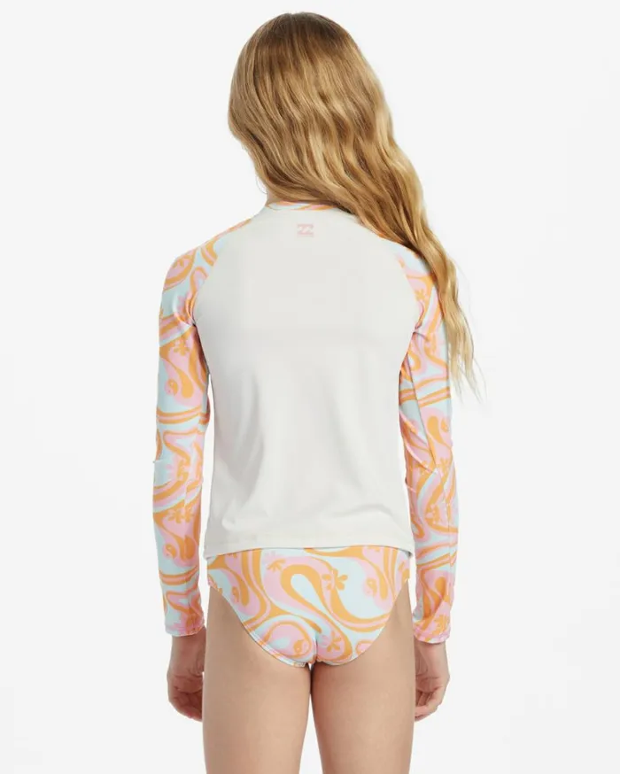 Girl039s In The Groove Long Sleeve Rashguard Set Bikini Set Multi Kids Billabong Girls039 Swimwear
