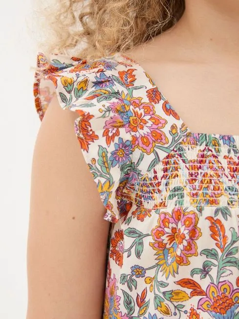 Girls Fatface Dresses Milly White Floral Print Dress