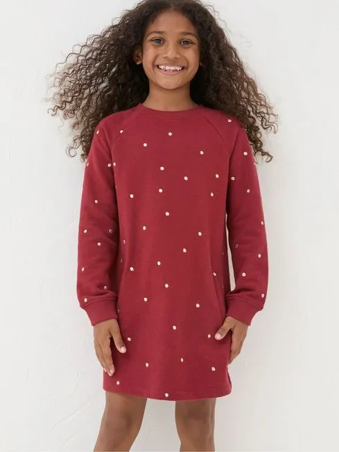 Girls Fatface Dresses Red Georgia Sweat Dress