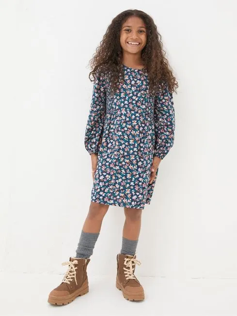 Girls Fatface Dresses Rhea Blue Floral Dress