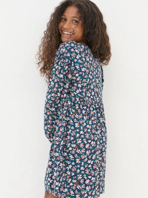 Girls Fatface Dresses Rhea Blue Floral Dress