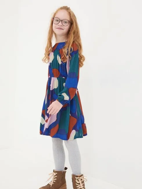Girls Fatface Dresses Sasha Blue Abstract Dress