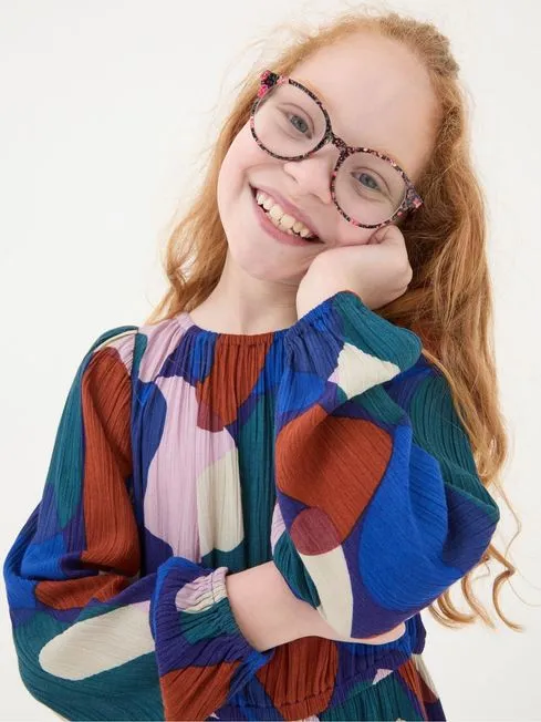Girls Fatface Dresses Sasha Blue Abstract Dress