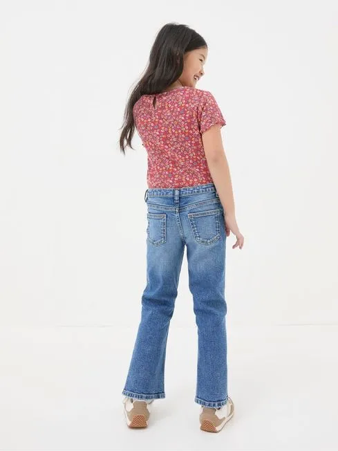 Girls Fatface Jeans and Leggings Blue Flared Denim Jeans Girls Fatface Jeans and Leggings Blue Flared Denim Jeans