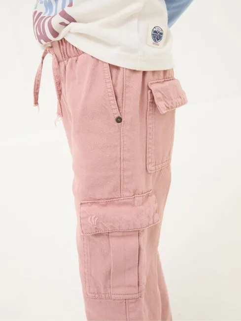 Girls Fatface Jeans and Leggings Hattie Pink Tapered Cargo Trousers