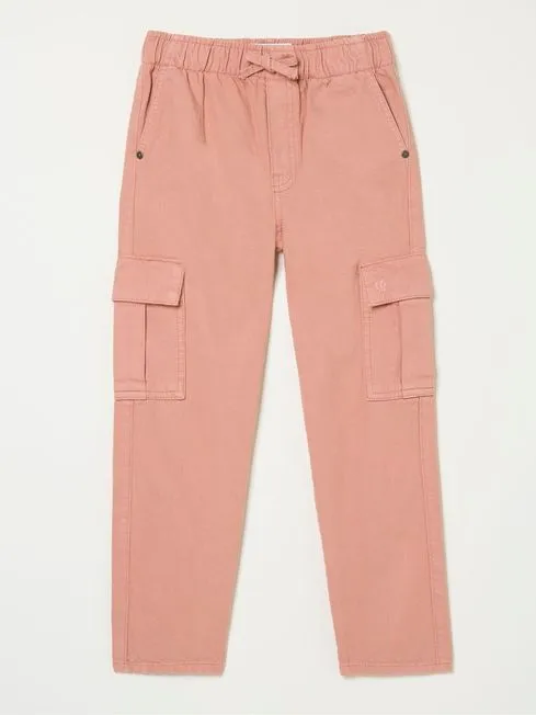 Girls Fatface Jeans and Leggings Hattie Pink Tapered Cargo Trousers