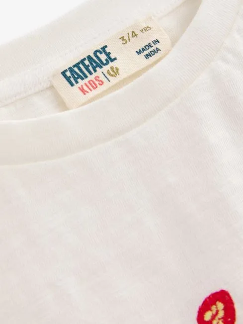 Girls Fatface Tops and TShirts White Fruit Emb 100 Cotton TShirt Girls Fatface Tops and TShirts White Fruit Emb 100 Cotton TShirt