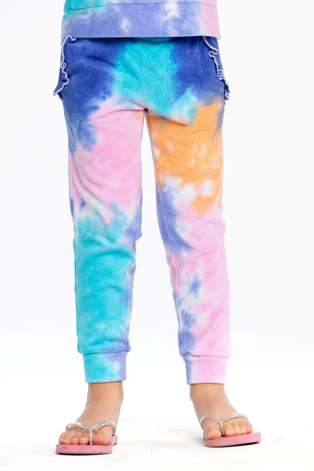 Girls Terry Cloth Ruffle Jogger Bottoms Chaser Brand