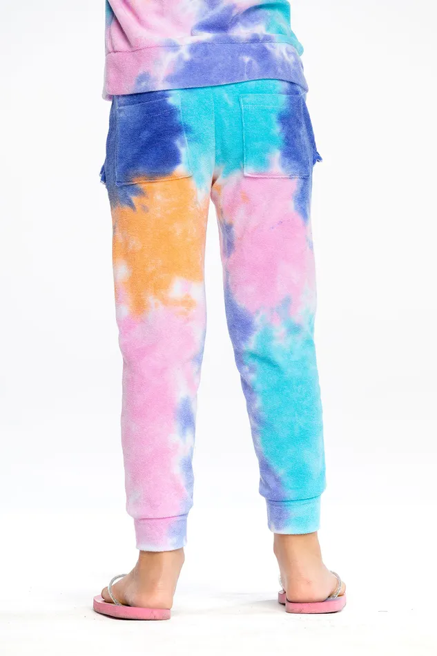 Girls Terry Cloth Ruffle Jogger Bottoms Chaser Brand