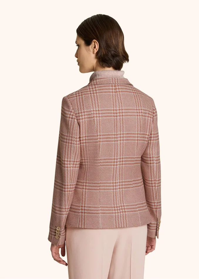 GLEN PLAID CASHMERE AND SILK BLAZER Women Kiton Jackets GLEN PLAID CASHMERE AND SILK BLAZER Women Kiton Jackets
