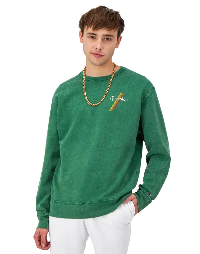 Graphic Crewneck Sweatshirt Mineral Dye TriColor Stripes Logo Mineral Dye Road Sign Green Men Champion Hoodies and Sweatshirts Graphic Crewneck Sweatshirt Mineral Dye TriColor Stripes Logo Mineral Dye Road Sign Green Men Champion Hoodies and Sweatshirts