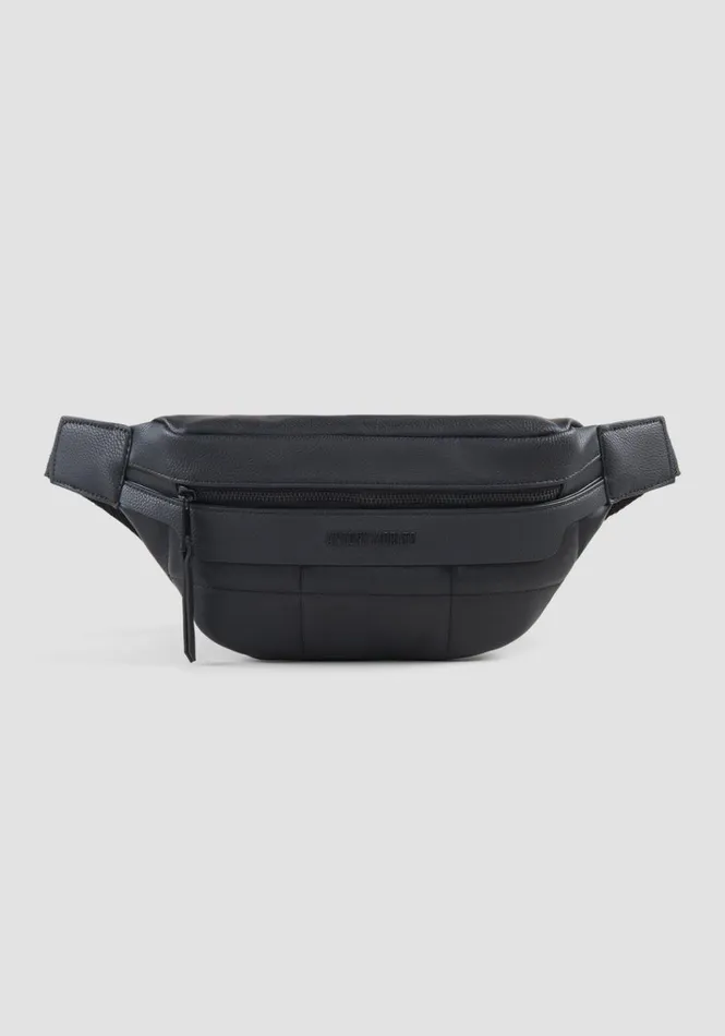 Handbags Men Antony Morato Faux Leather Belt Bag With Quilted Effect Black