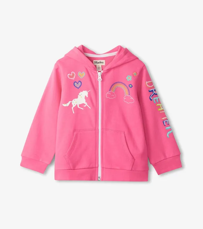 Hatley Baby and Toddler Girls Pink Love Everywhere Hoodie Baby and Toddler Sweaters