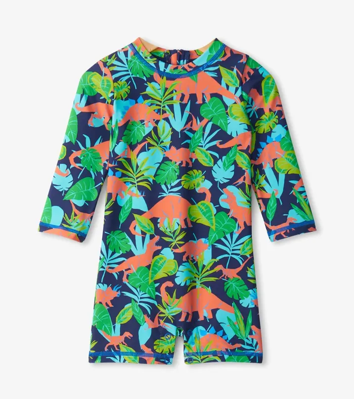 Hatley Baby Boys Dino Jungle OnePiece Rashguard Baby and Toddler Swimwear