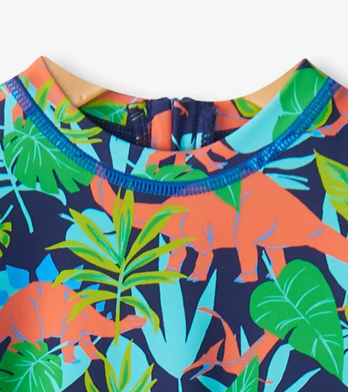 Hatley Baby Boys Dino Jungle OnePiece Rashguard Baby and Toddler Swimwear