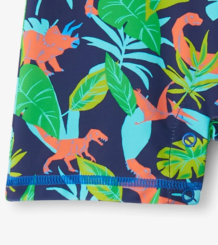 Hatley Baby Boys Dino Jungle OnePiece Rashguard Baby and Toddler Swimwear