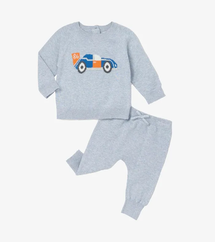 Hatley Baby Boys Little Racecar Pullover Sweater and Pants Baby and Toddler Sweaters