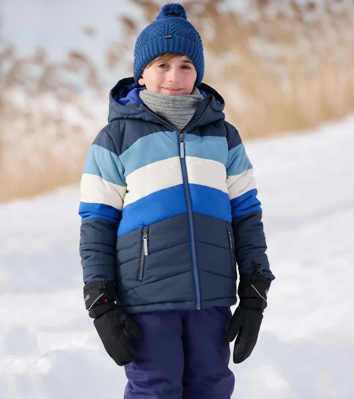 Hatley Black and Blue Puffer Jacket GirlsBoys Outerwear