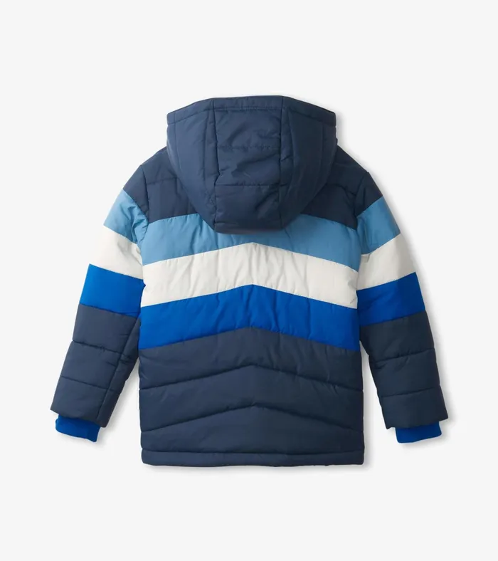 Hatley Black and Blue Puffer Jacket GirlsBoys Outerwear
