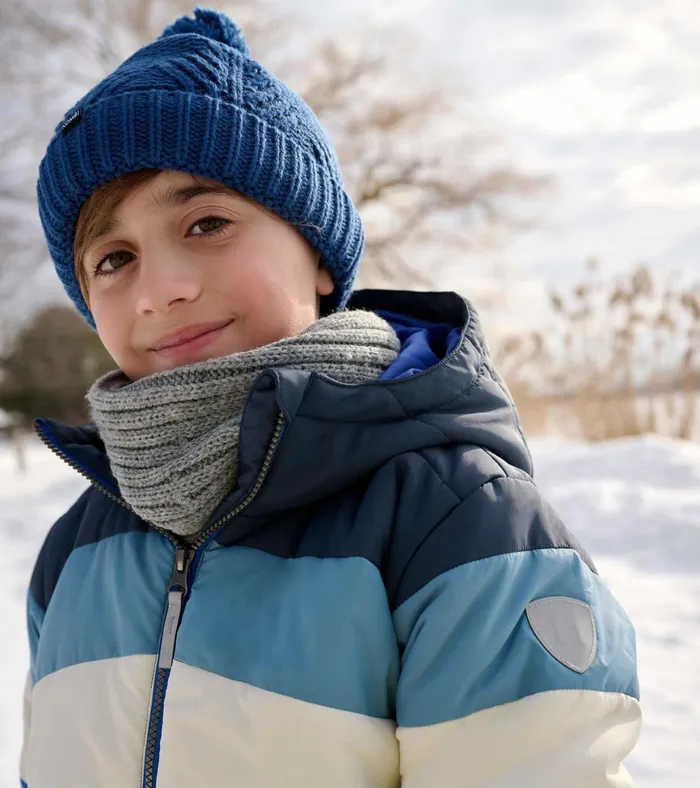Hatley Black and Blue Puffer Jacket GirlsBoys Outerwear
