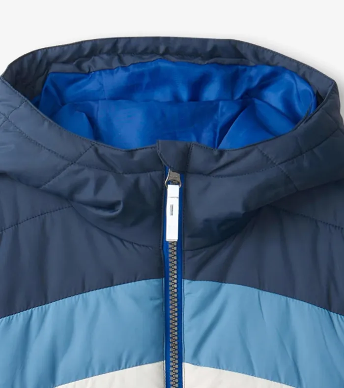 Hatley Black and Blue Puffer Jacket GirlsBoys Outerwear