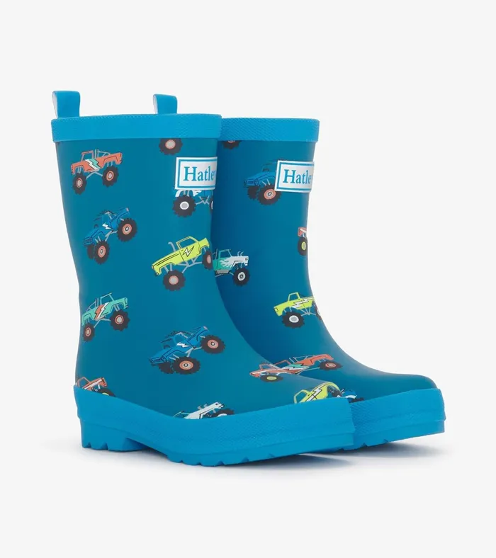 Hatley Boys Monster Trucks Matte Rain Boots Boys Rainwear
