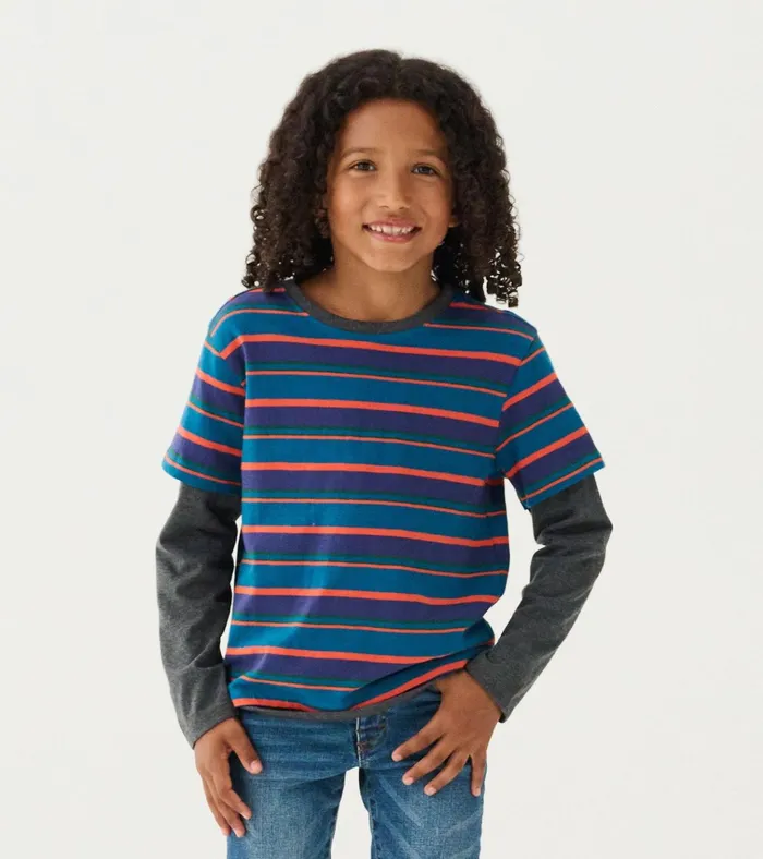 Hatley Boys Moroccan Blue Fooler Long Sleeve TShirt Boys Tops