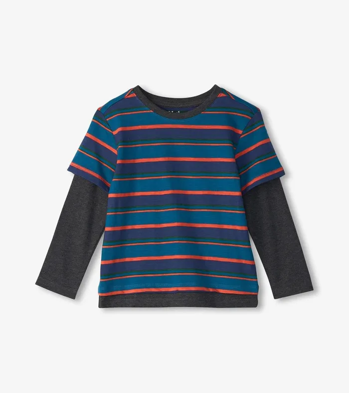 Hatley Boys Moroccan Blue Fooler Long Sleeve TShirt Boys Tops