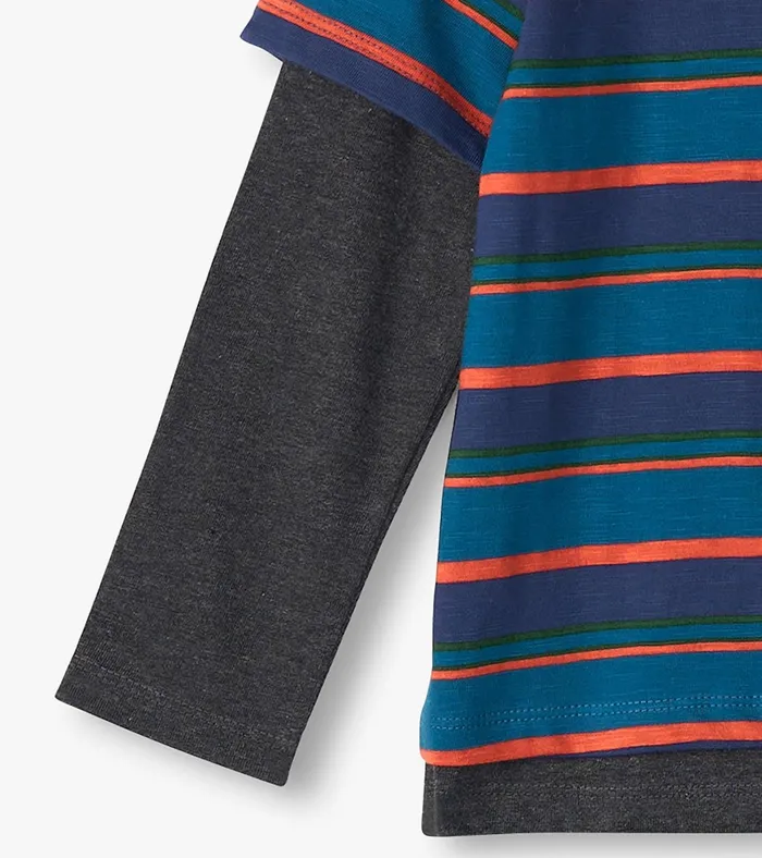 Hatley Boys Moroccan Blue Fooler Long Sleeve TShirt Boys Tops