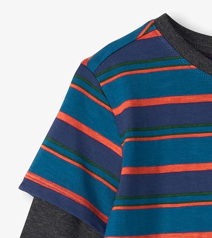 Hatley Boys Moroccan Blue Fooler Long Sleeve TShirt Boys Tops