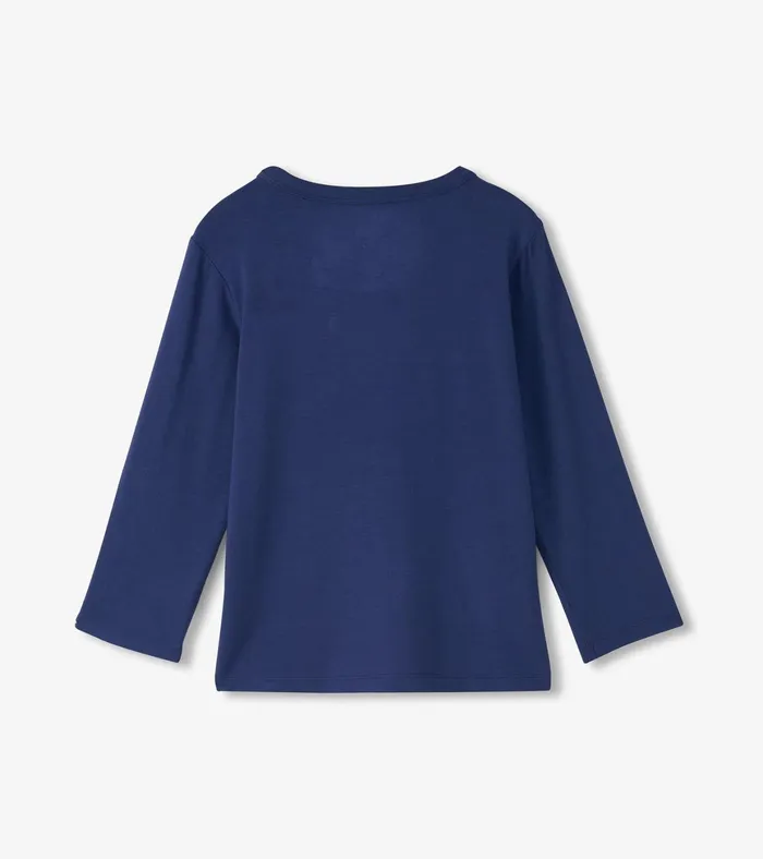 Hatley Boys Patriot Blue Long Sleeve Bamboo TShirt Boys Tops