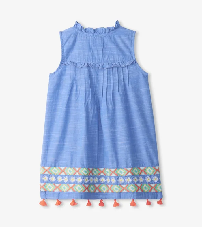 Hatley Girls Chambray Pintuck Dress Girls Dresses