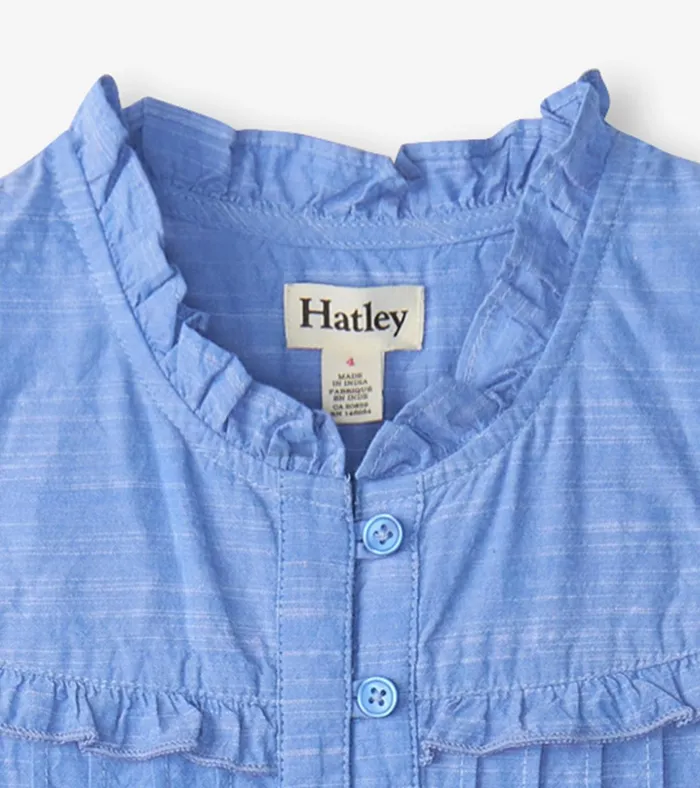 Hatley Girls Chambray Pintuck Dress Girls Dresses