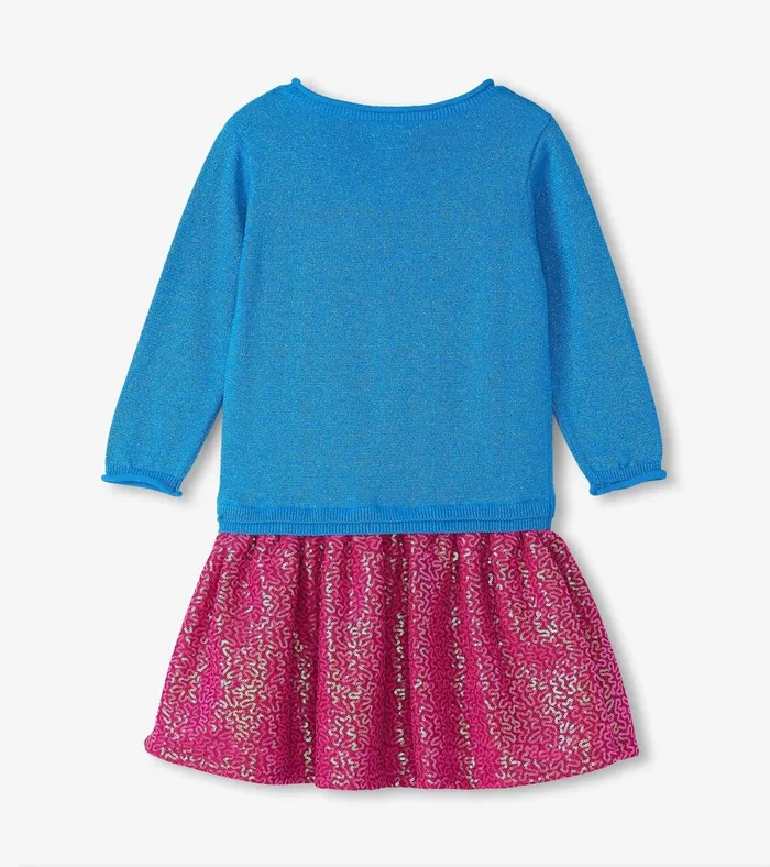 Hatley Girls Hearts Dropped Waist Sweater Dress Girls Dresses