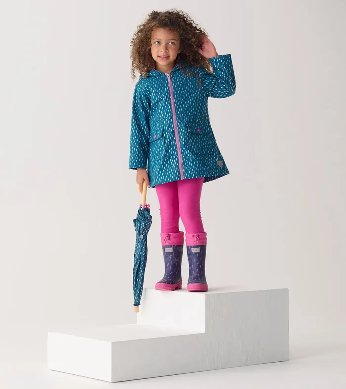 Hatley Girls Mini Lightning Bolts Sherpa Lined Rain Boots Girls Rainwear