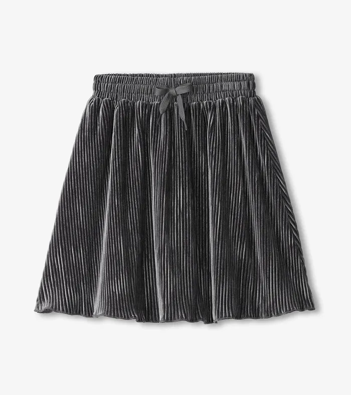 Hatley Girls Silver Shine Pleated Velour Skirt Girls Bottoms