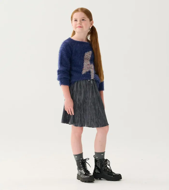 Hatley Girls Silver Shine Pleated Velour Skirt Girls Bottoms