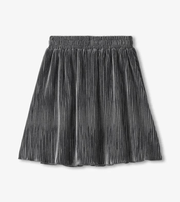 Hatley Girls Silver Shine Pleated Velour Skirt Girls Bottoms