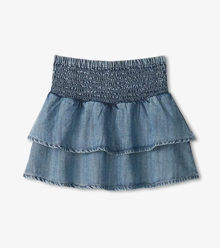 Hatley Girls Tencel Smocked Skirt Girls Bottoms
