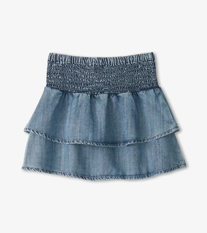 Hatley Girls Tencel Smocked Skirt Girls Bottoms