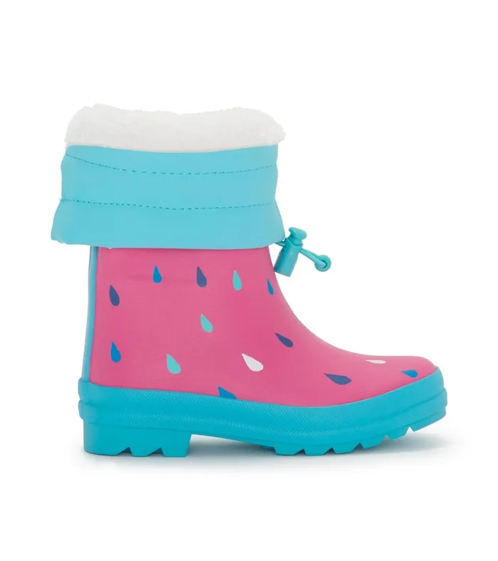 Hatley Girls Tiny Drops Sherpa Lined Rain Boots Girls Rainwear