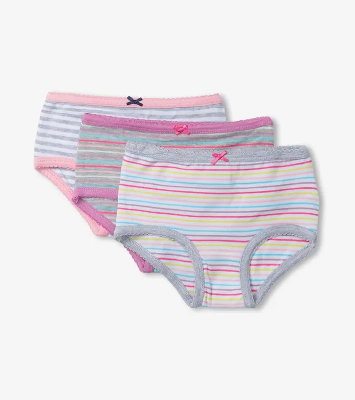 Hatley Girls Vibrant Stripes 3 Pack Hipster Underwear Girls Underwear
