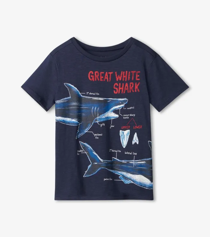 Hatley Great White Shark Graphic Tee Boys Tops