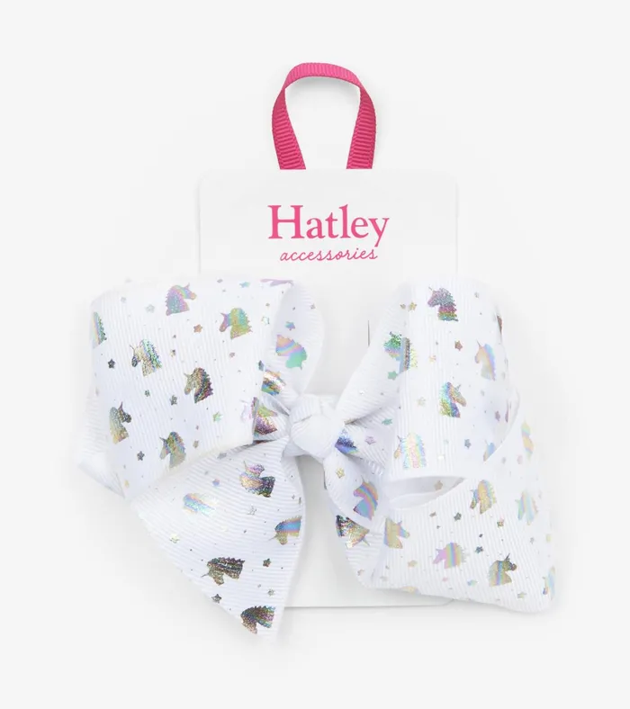 Hatley Metallic Unicorns Bow Hair Clip Girls Accessories