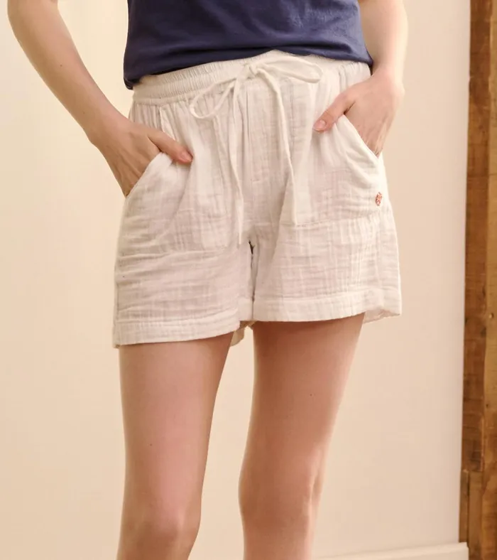 Hatley Santorini Shorts 8211 White Gauze Women Bottoms