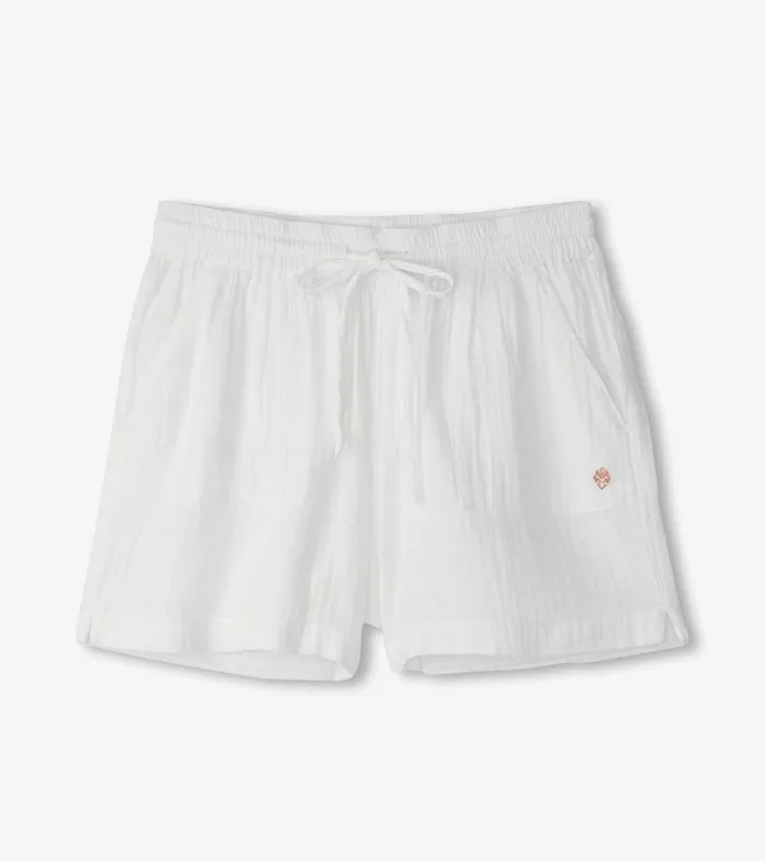 Hatley Santorini Shorts 8211 White Gauze Women Bottoms