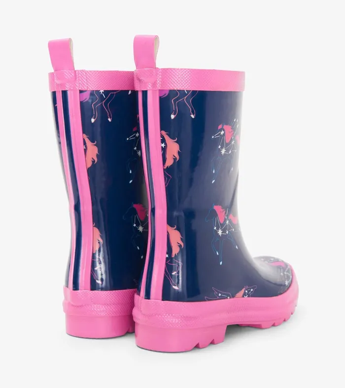 Hatley Unicorn Constellations Shiny Rain Boots Girls Rainwear