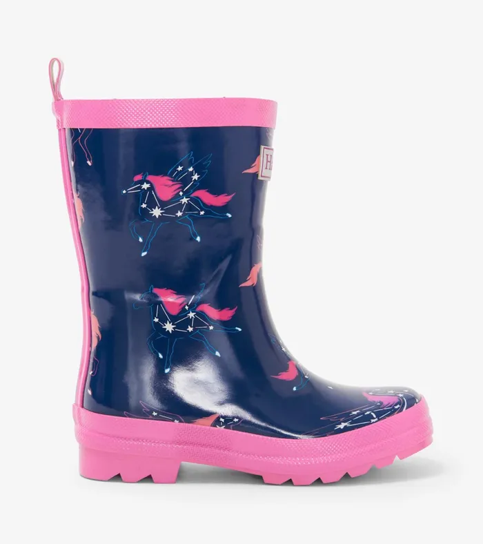 Hatley Unicorn Constellations Shiny Rain Boots Girls Rainwear