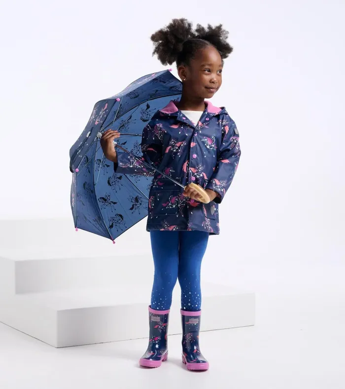 Hatley Unicorn Constellations Shiny Rain Boots Girls Rainwear