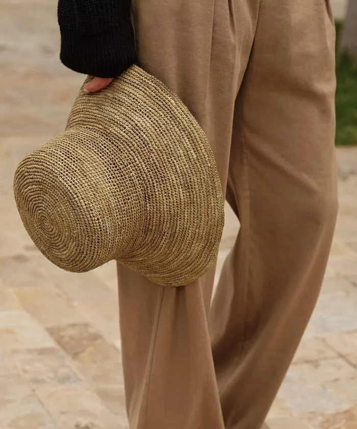 Hats and Beanies Women Jenni Kayne Crochet Raffia Sun Hat Khaki